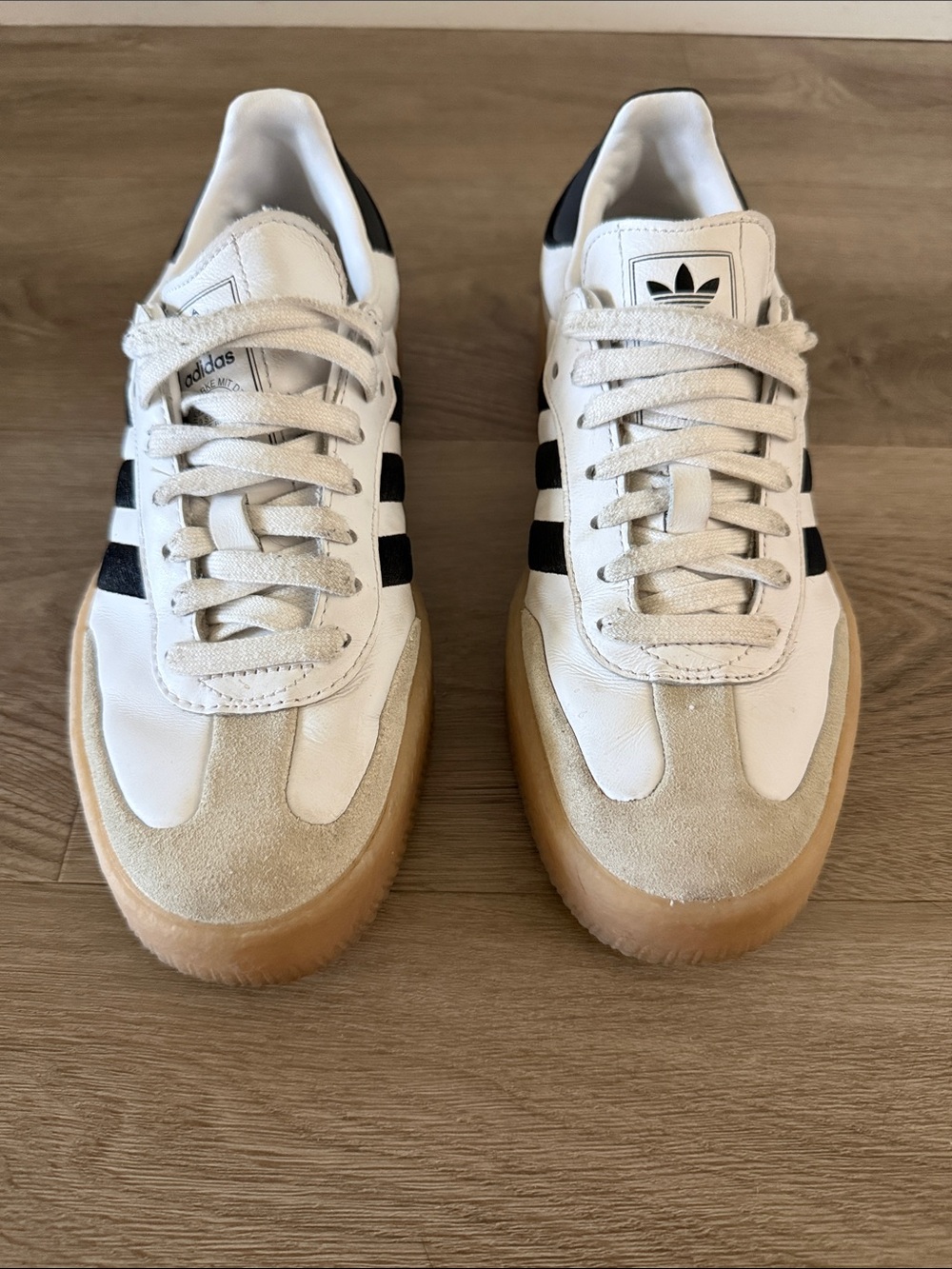 adidas Women’s Sambae Sneakers - White/Black/Gum - Picture 3 of 9
